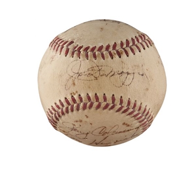 1949-50 New York Yankees World Series Champion Team Signed Baseball with 11 Signatures Including DiMaggio, Rizzuto, & Berra